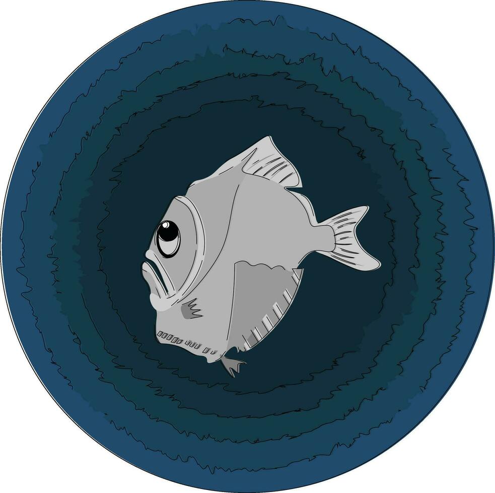 uma cinzento peixe machado, vetor ou cor ilustração