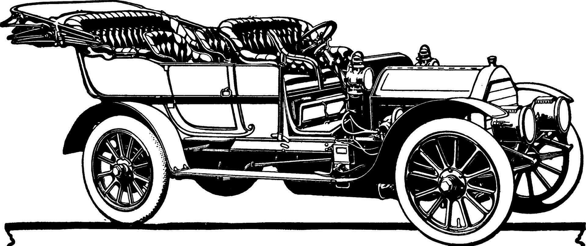 ótimo seta excursão carro, vintage ilustração. vetor