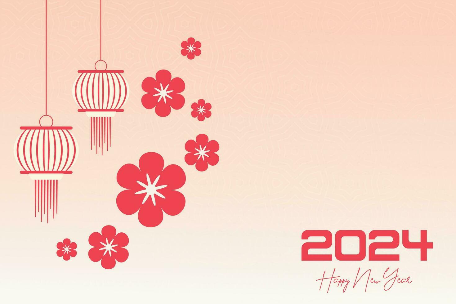 chinês lunar Novo ano festival 2024 celebração, feliz Novo ano fundo decorativo elementos. vetor