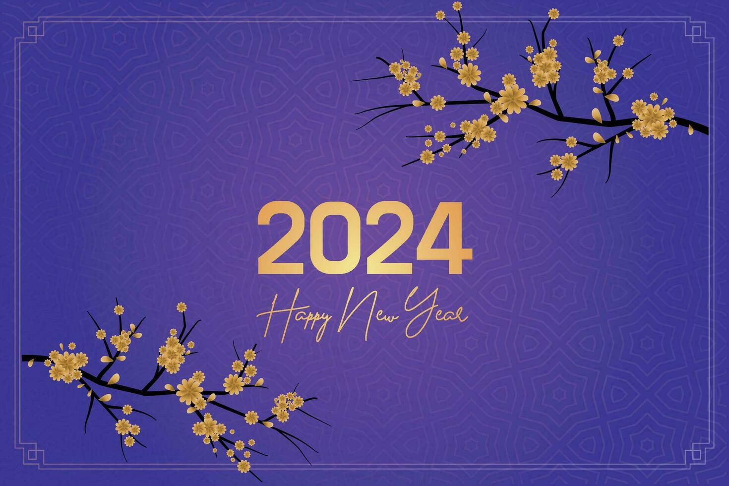 chinês lunar Novo ano festival 2024 celebração, feliz Novo ano fundo decorativo elementos. vetor