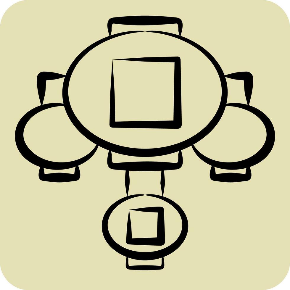ícone lanterna. relacionado para chinês Novo ano símbolo. mão desenhado estilo. simples Projeto editável. simples ilustração vetor