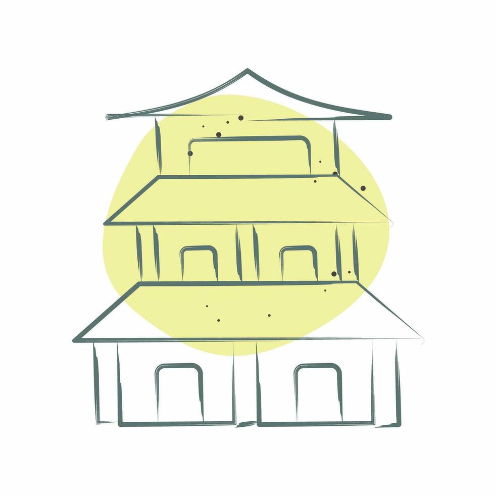 ícone pagode. relacionado para chinês Novo ano símbolo. cor local estilo. simples Projeto editável. simples ilustração vetor