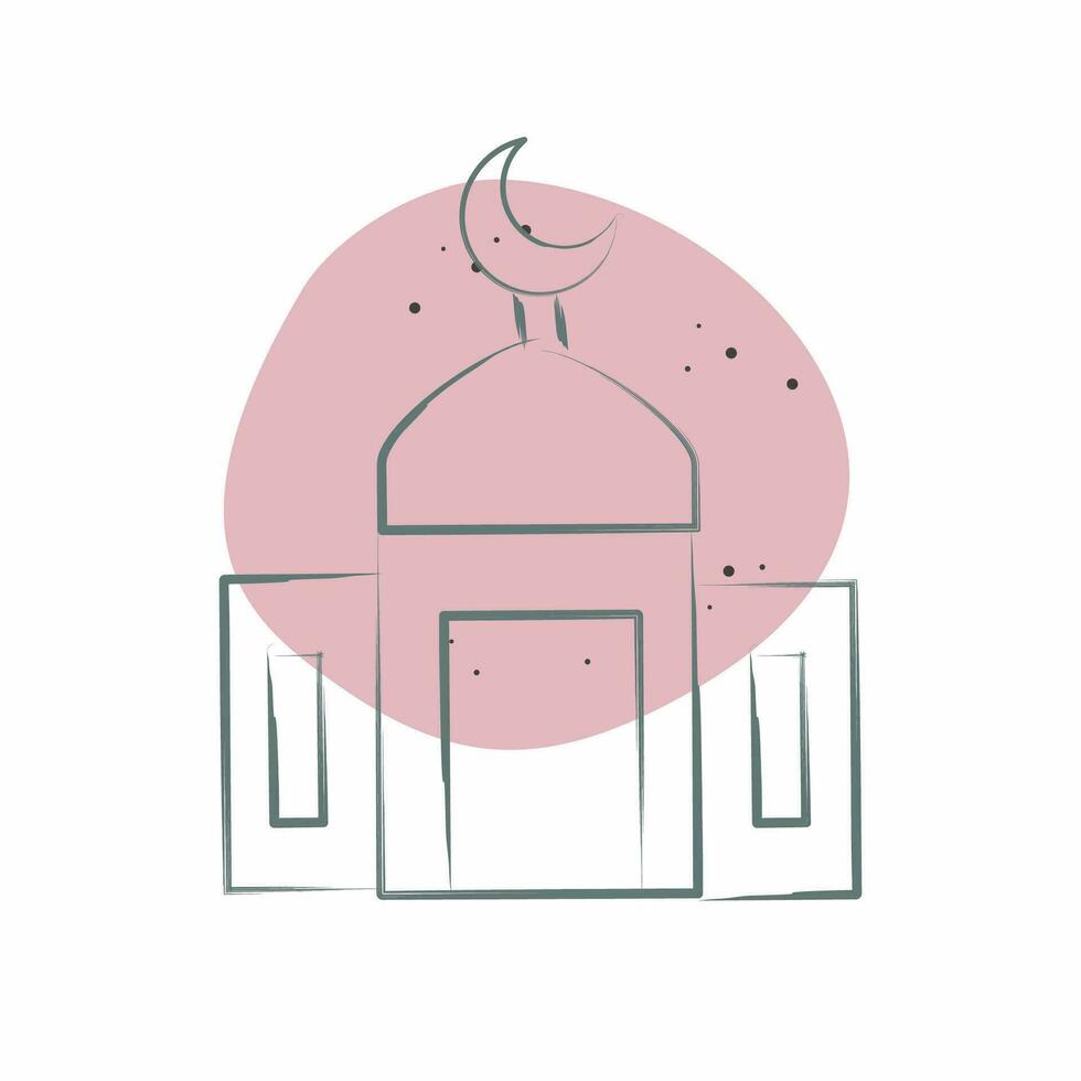 ícone mesquita. relacionado para Ramadã símbolo. cor local estilo. simples Projeto editável. simples ilustração vetor