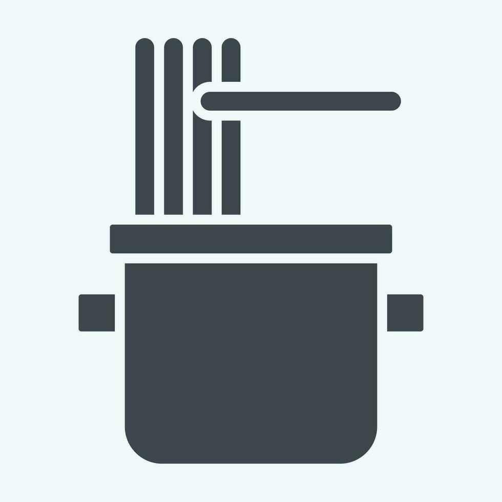 ícone Macarrão. relacionado para cozinhando símbolo. glifo estilo. simples Projeto editável. simples ilustração vetor