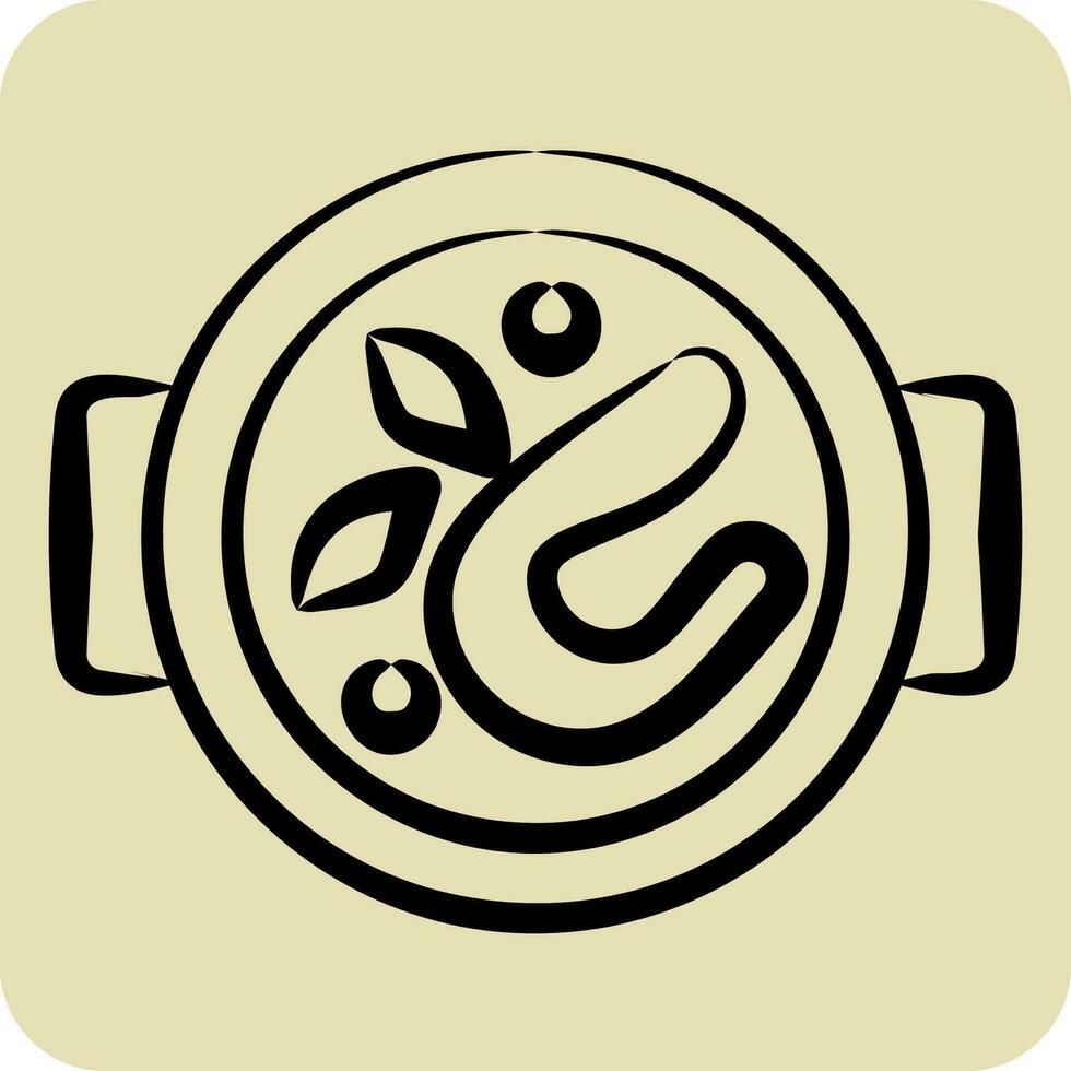 ícone picante sopa. relacionado para cozinhando símbolo. mão desenhado estilo. simples Projeto editável. simples ilustração vetor