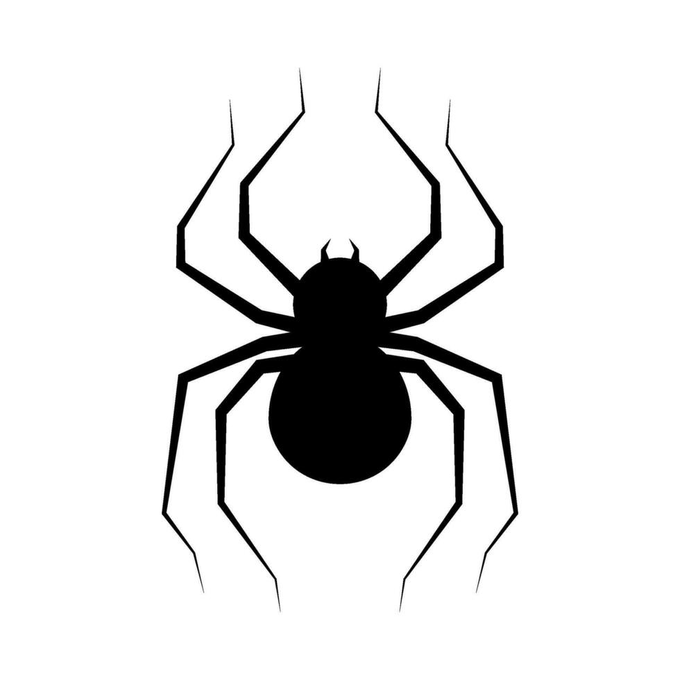 plano ilustração do aranha silhueta em isolado fundo vetor