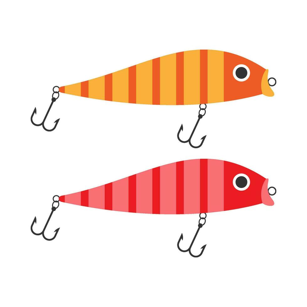 brinquedo peixe isca plano ilustração vetor