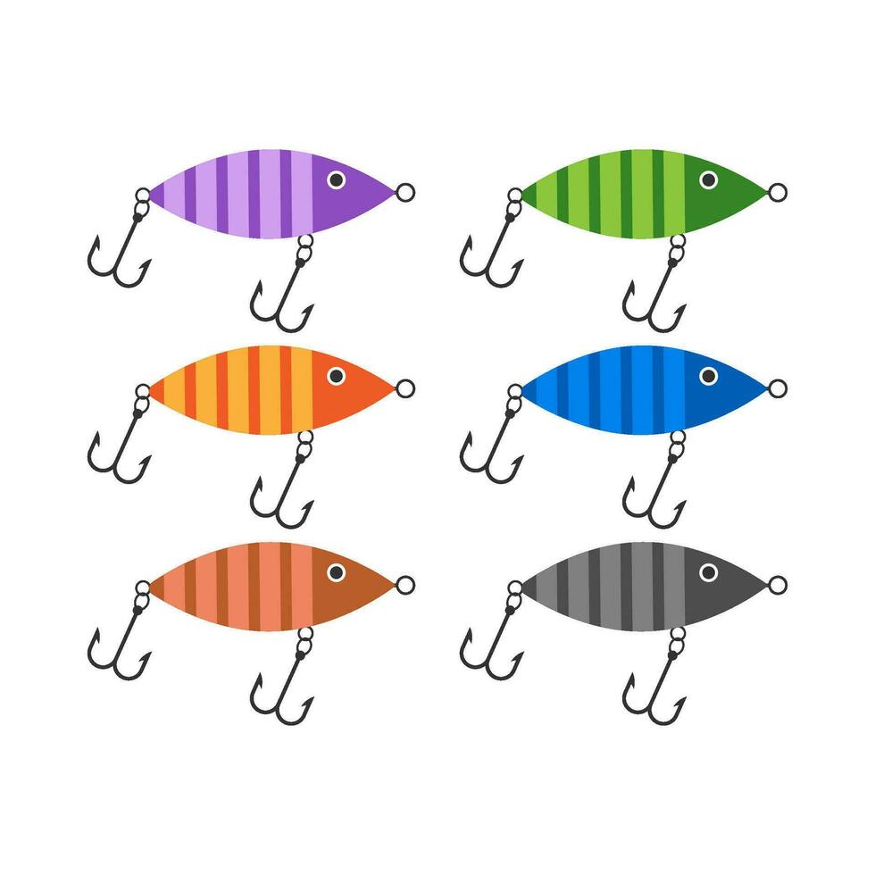 brinquedo peixe isca plano ilustração vetor