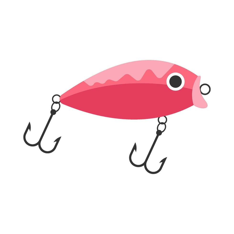 brinquedo peixe isca plano ilustração vetor