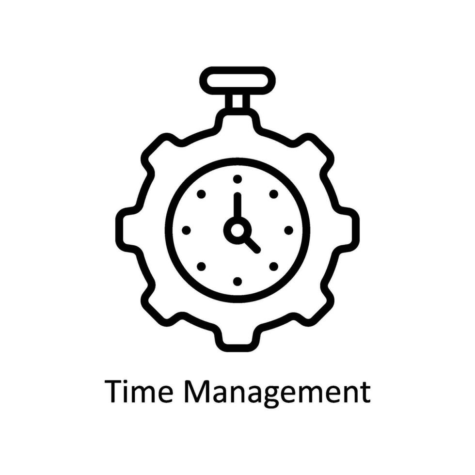 Tempo gestão vetor esboço ícone Projeto ilustração. o negócio e gestão símbolo em branco fundo eps 10 Arquivo