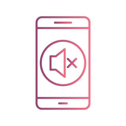 Ícone de vetor de aplicativo móvel silencioso