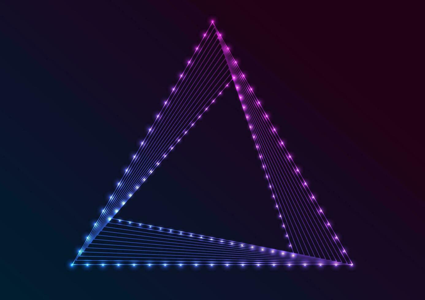 azul roxa brilhando néon linear triângulo abstrato tecnologia fundo vetor