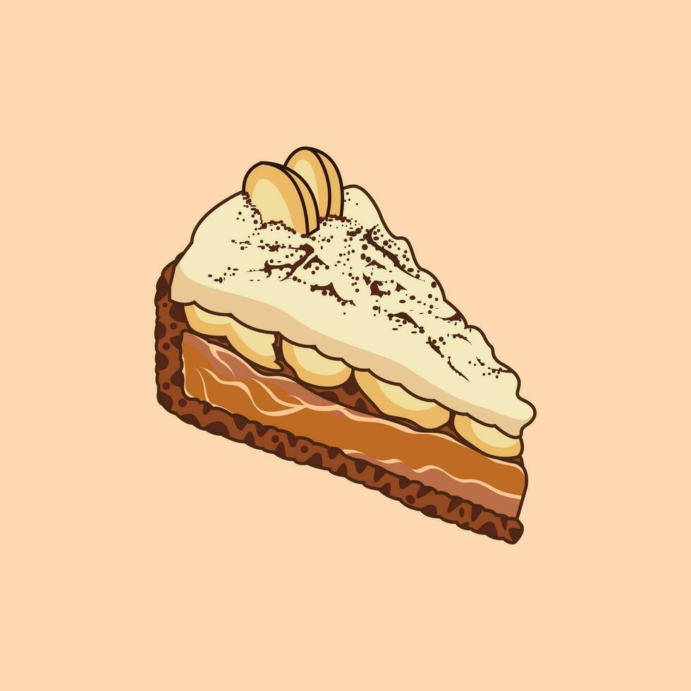 ilustração vetor gráfico do torta banoffee, em forma para Comida cardápio ilustrações, quadros dentro a cozinha, papeis de parede etc