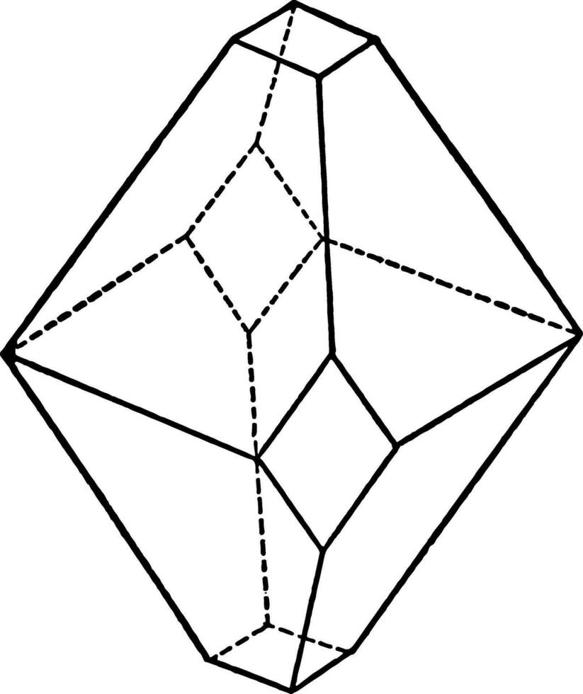 União do uma pirâmide e uma prisma do diferente ordens, vintage ilustração. vetor