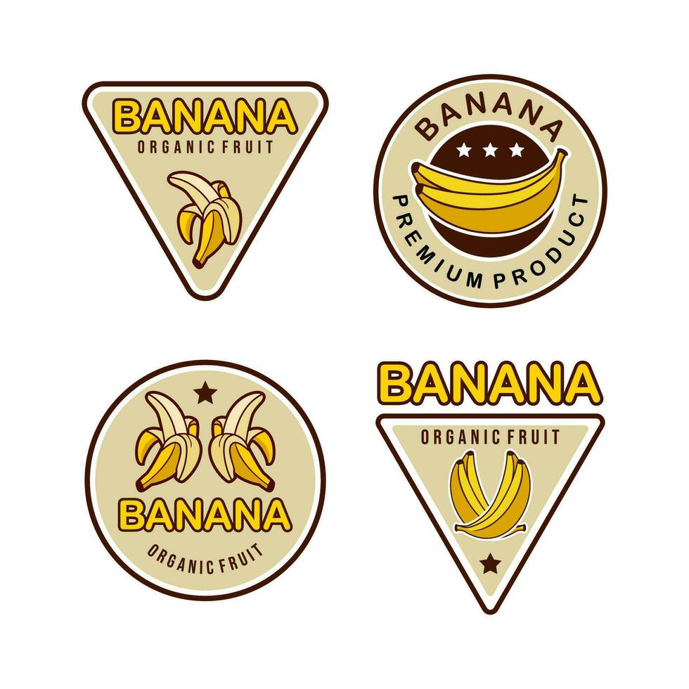 logotipo banana conjunto coleção modelo vetor