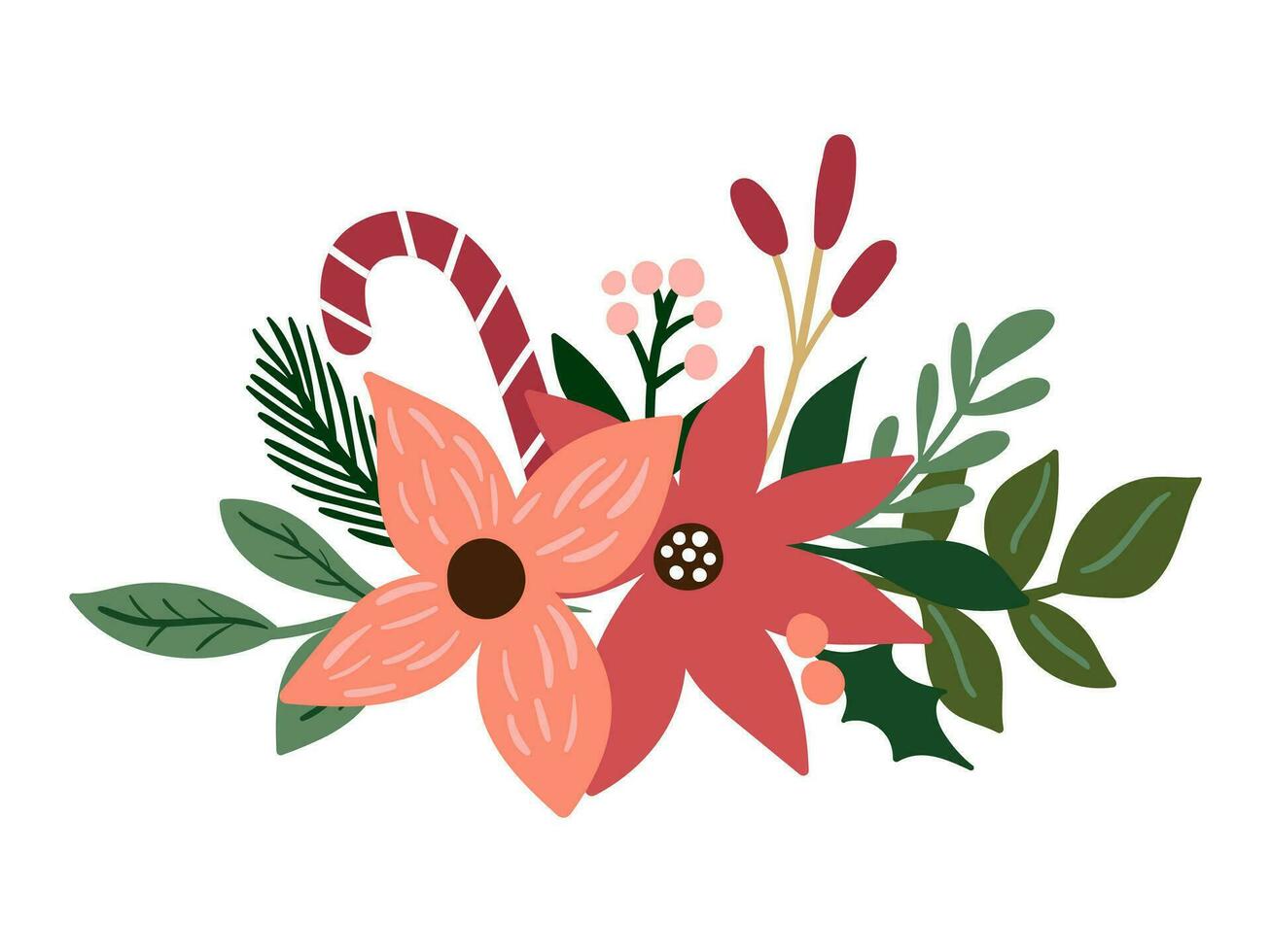 floral Natal ilustração coleção vetor