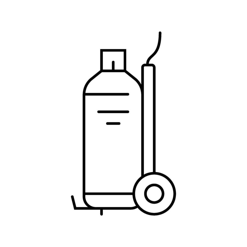 cilindro troca gás serviço linha ícone vetor ilustração