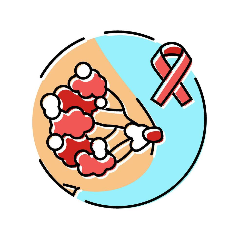 misturado tumores seio Câncer cor ícone vetor ilustração