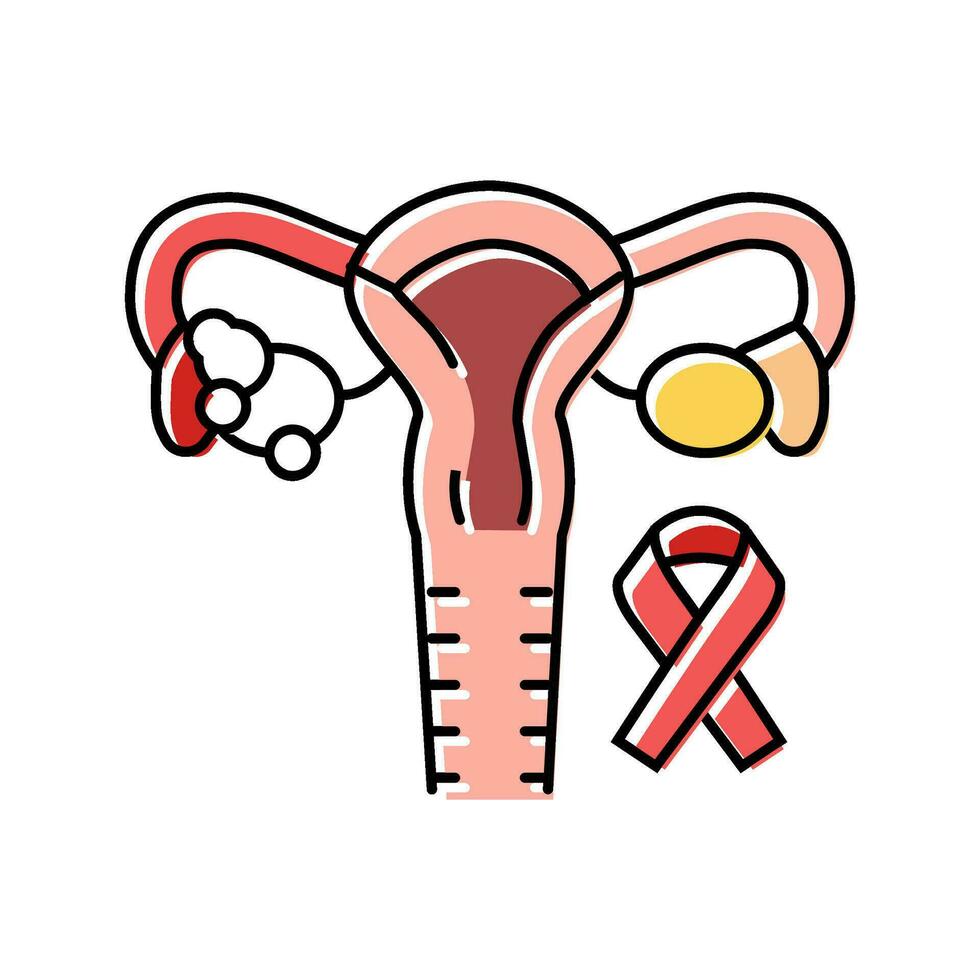 endometrial Câncer cor ícone vetor ilustração