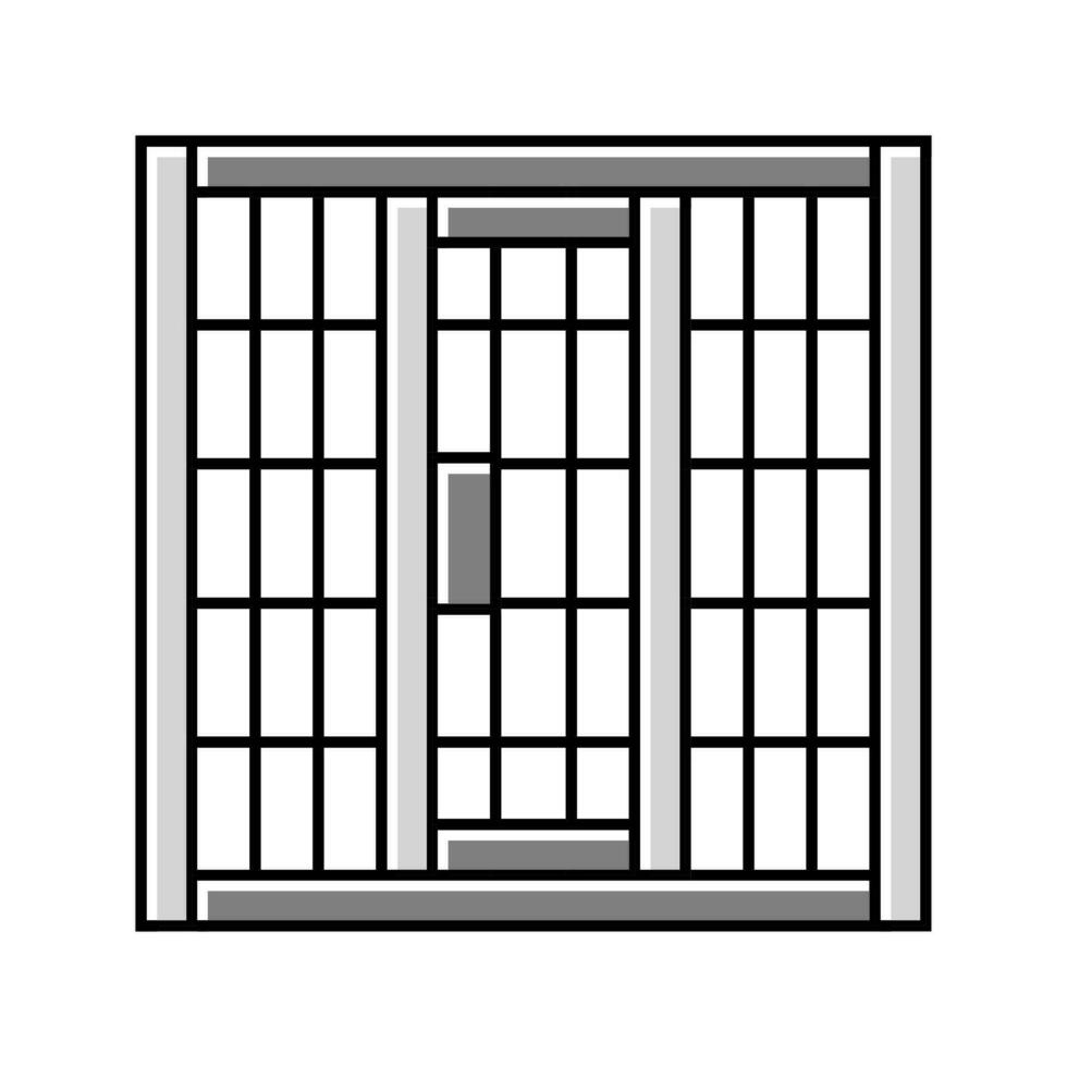 cadeia célula bares crime cor ícone vetor ilustração