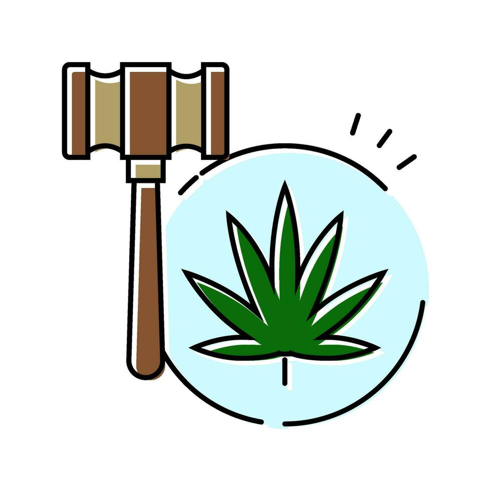 legalizar cannabis cor ícone vetor ilustração