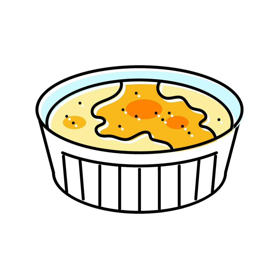 creme brulee doce Comida cor ícone vetor ilustração