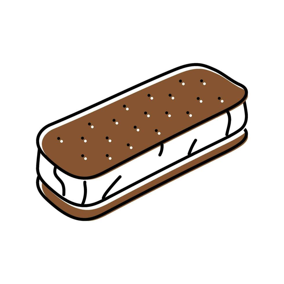 gelo creme sanduíche Comida lanche cor ícone vetor ilustração