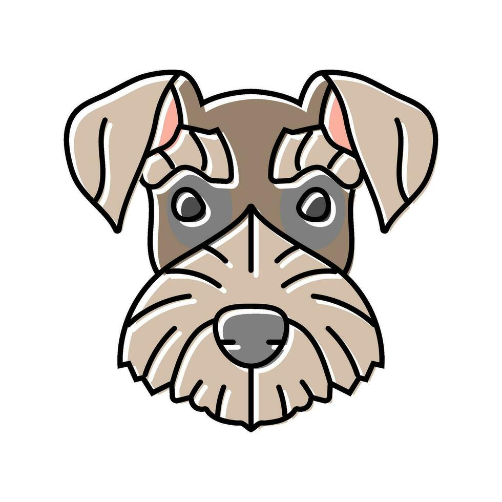 miniatura schnauzer cachorro cachorro animal cor ícone vetor ilustração