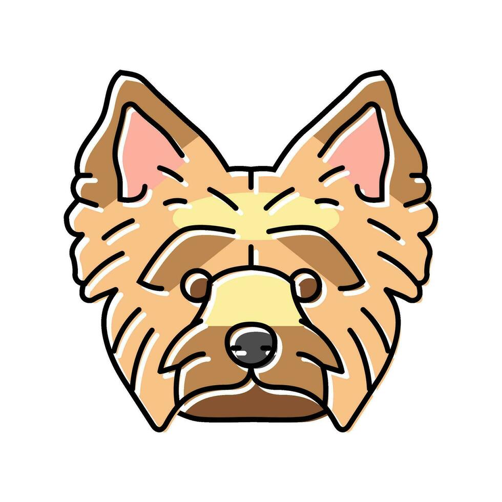 yorkshire terrier cachorro cachorro animal cor ícone vetor ilustração