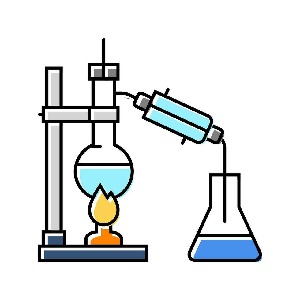 destilação aparelho engenheiro cor ícone vetor ilustração