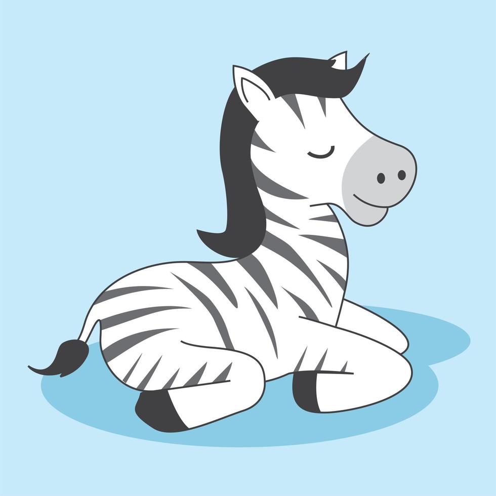 ilustrações de zebra cartoon sentado vetor