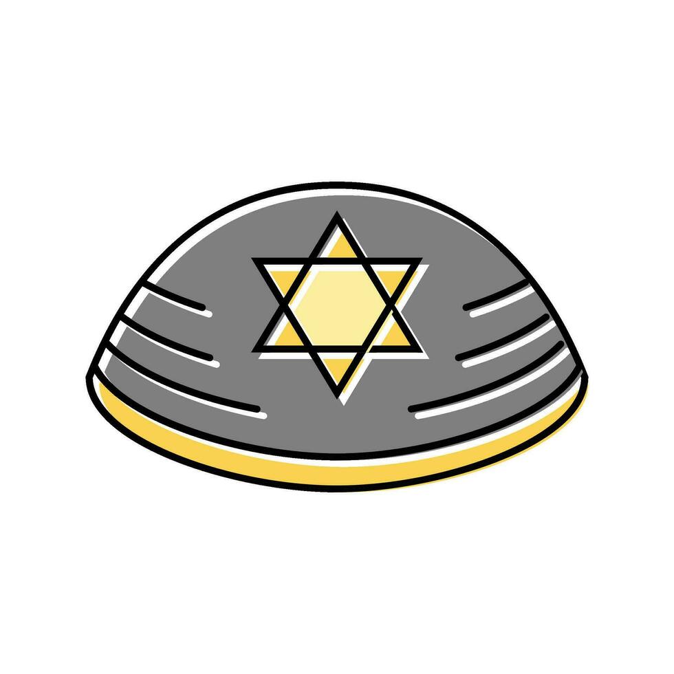 quipá Yarmulke judaico cor ícone vetor ilustração