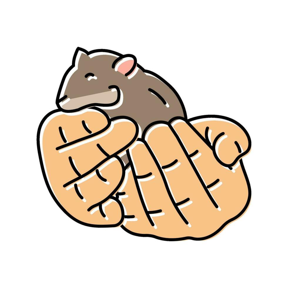 hamster mão animal cor ícone vetor ilustração