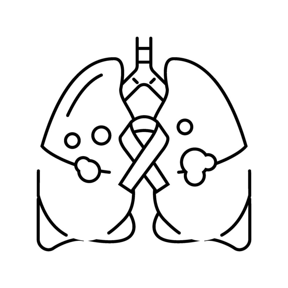 pulmão Câncer linha ícone vetor ilustração