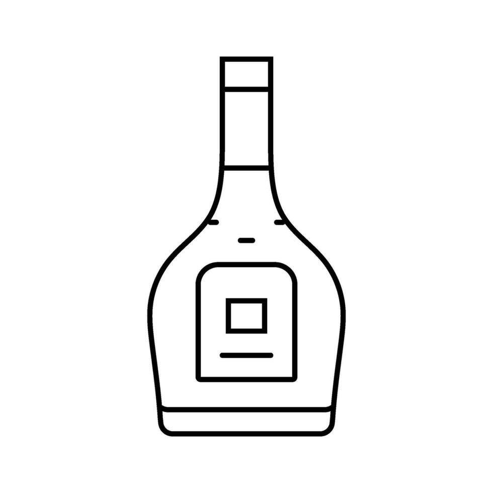 conhaque vidro garrafa linha ícone vetor ilustração