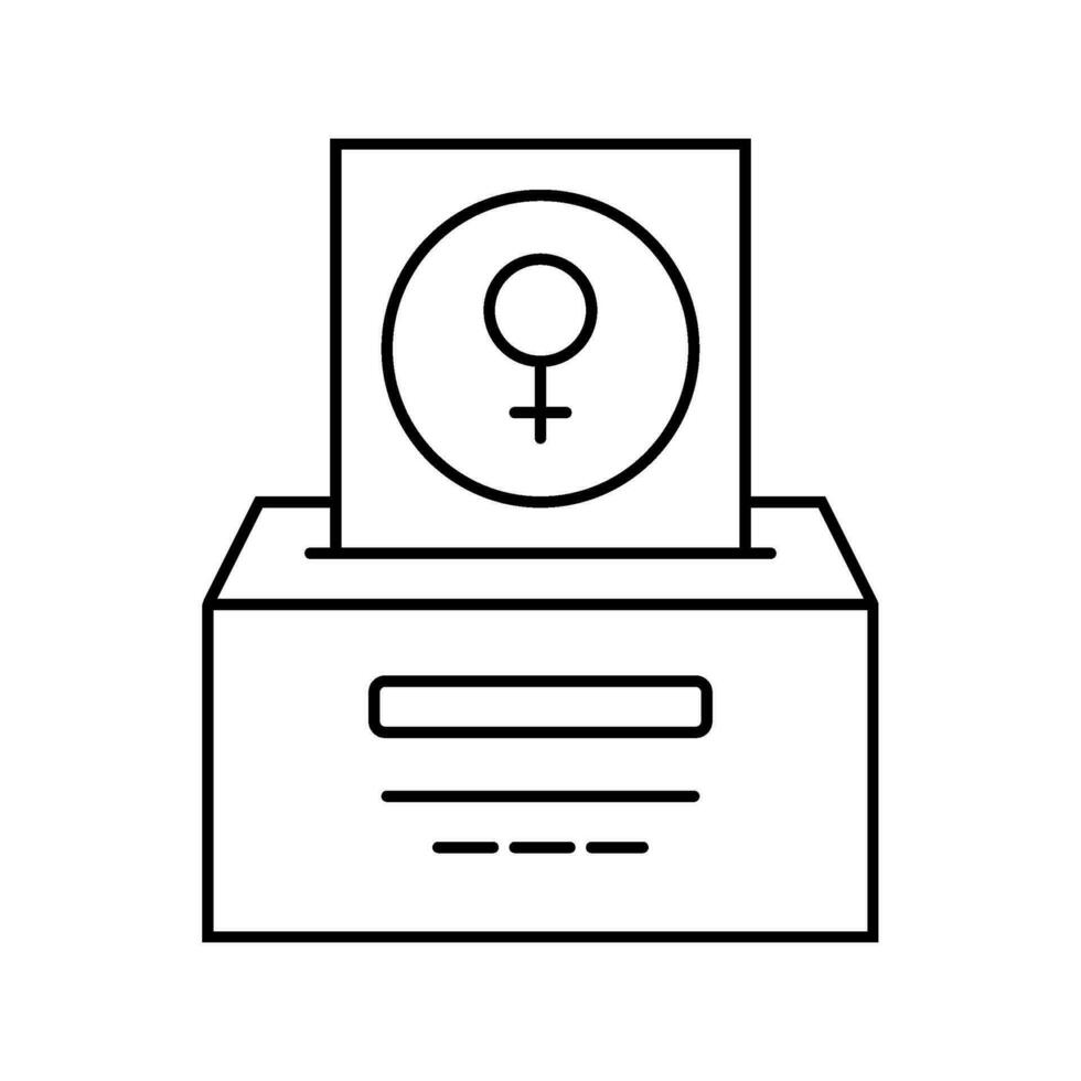 mulheres voto feminismo mulher linha ícone vetor ilustração