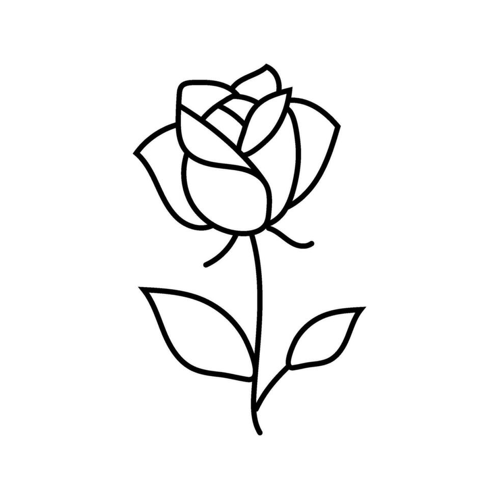 rosa tatuagem arte vintage linha ícone vetor ilustração