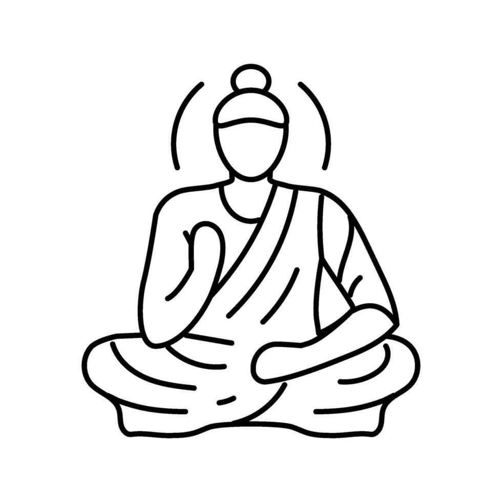 Buda Sidarta gautama linha ícone vetor ilustração