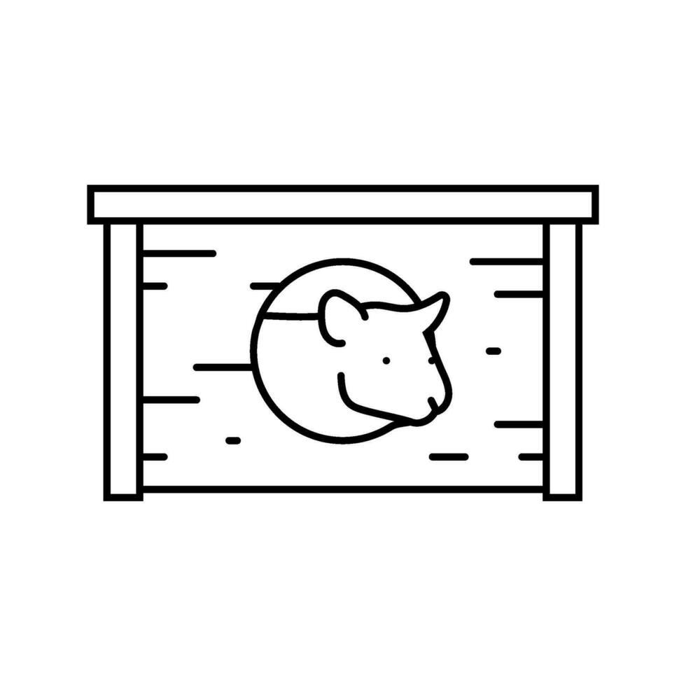 hamster casa animal fofa linha ícone vetor ilustração
