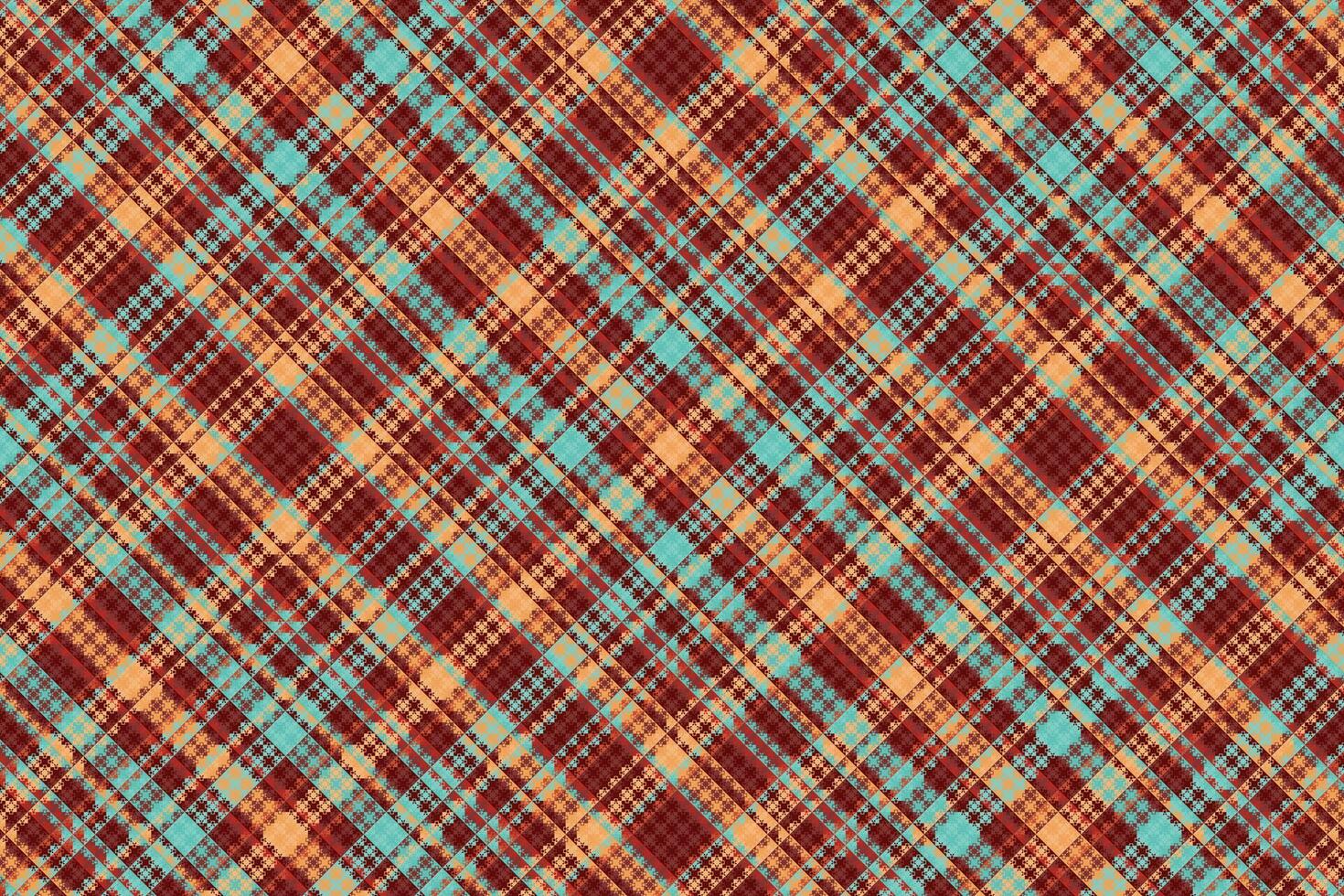 padrão xadrez tartan com textura e cor retrô. vetor