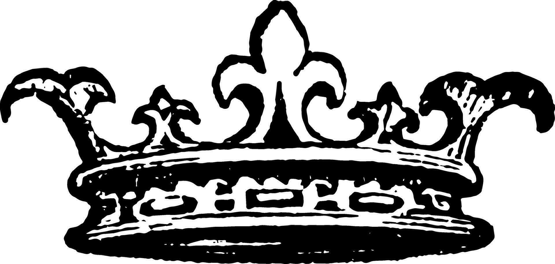 diadema desgastado de antigo reis Como a símbolo do realeza, vintage gravação. vetor