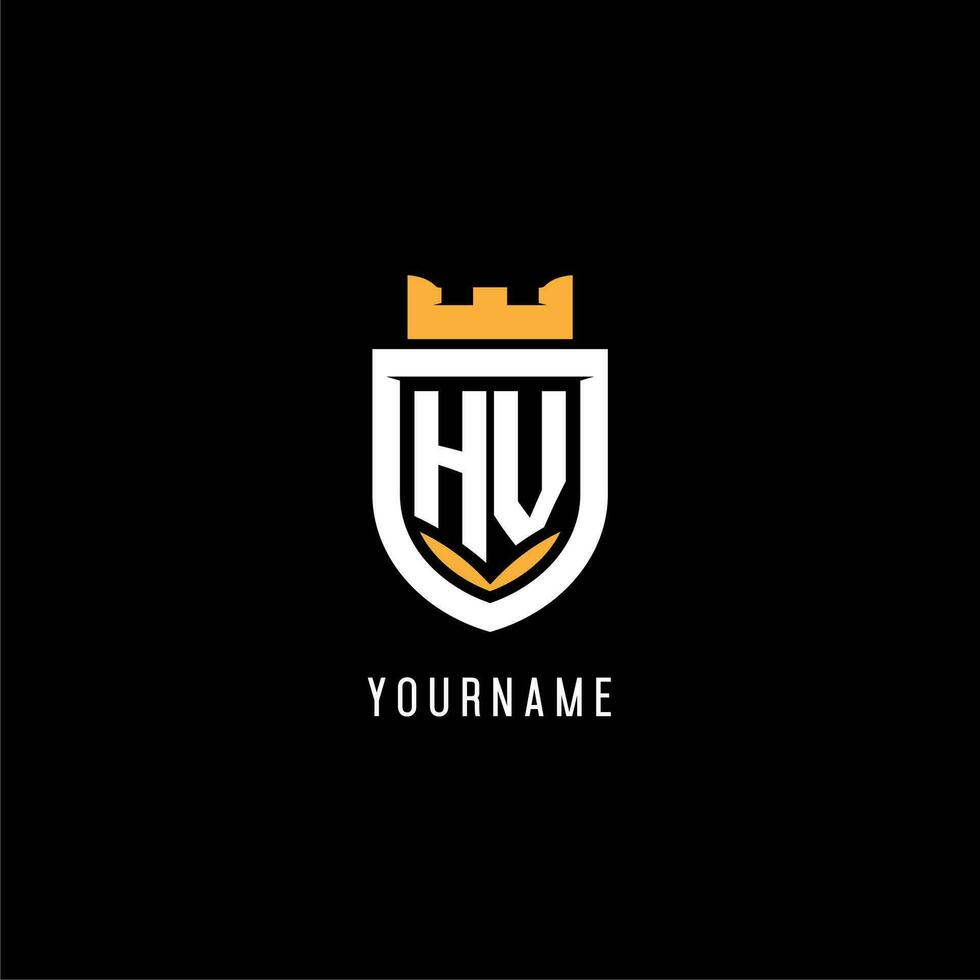 inicial hv logotipo com escudo, esport jogos logotipo monograma estilo vetor