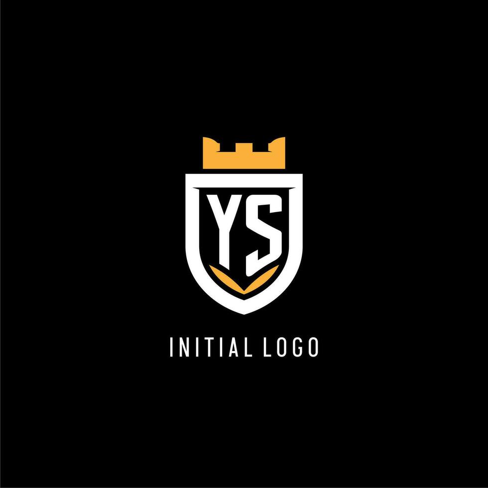 inicial sim logotipo com escudo, esport jogos logotipo monograma estilo vetor