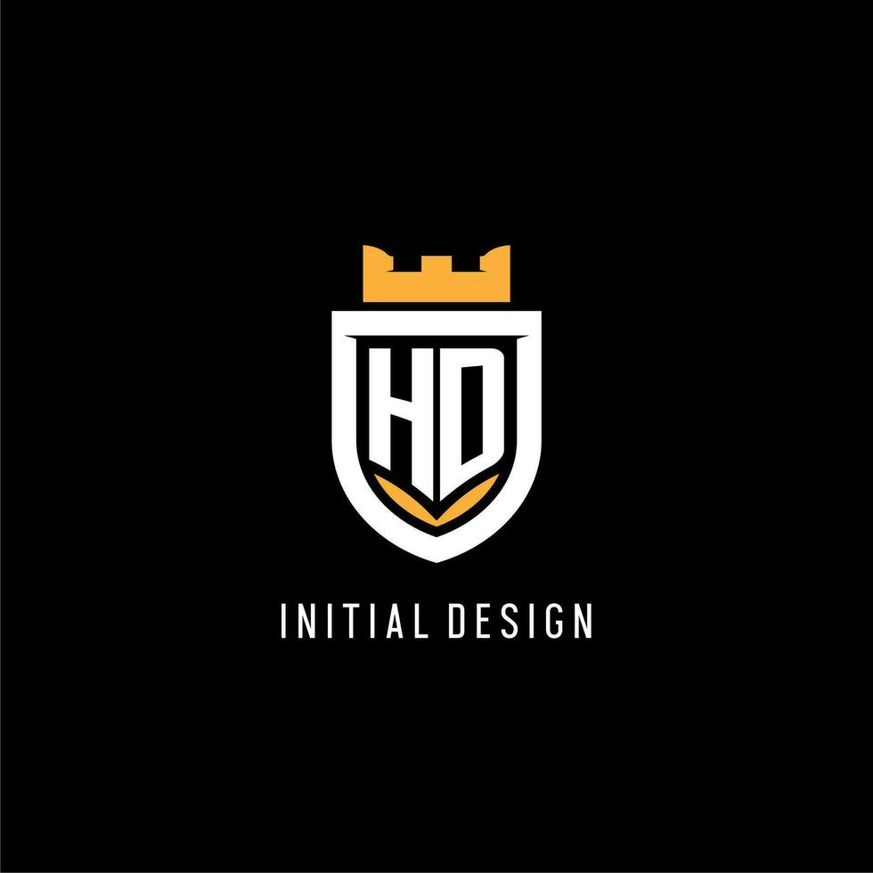 inicial hd logotipo com escudo, esport jogos logotipo monograma estilo vetor