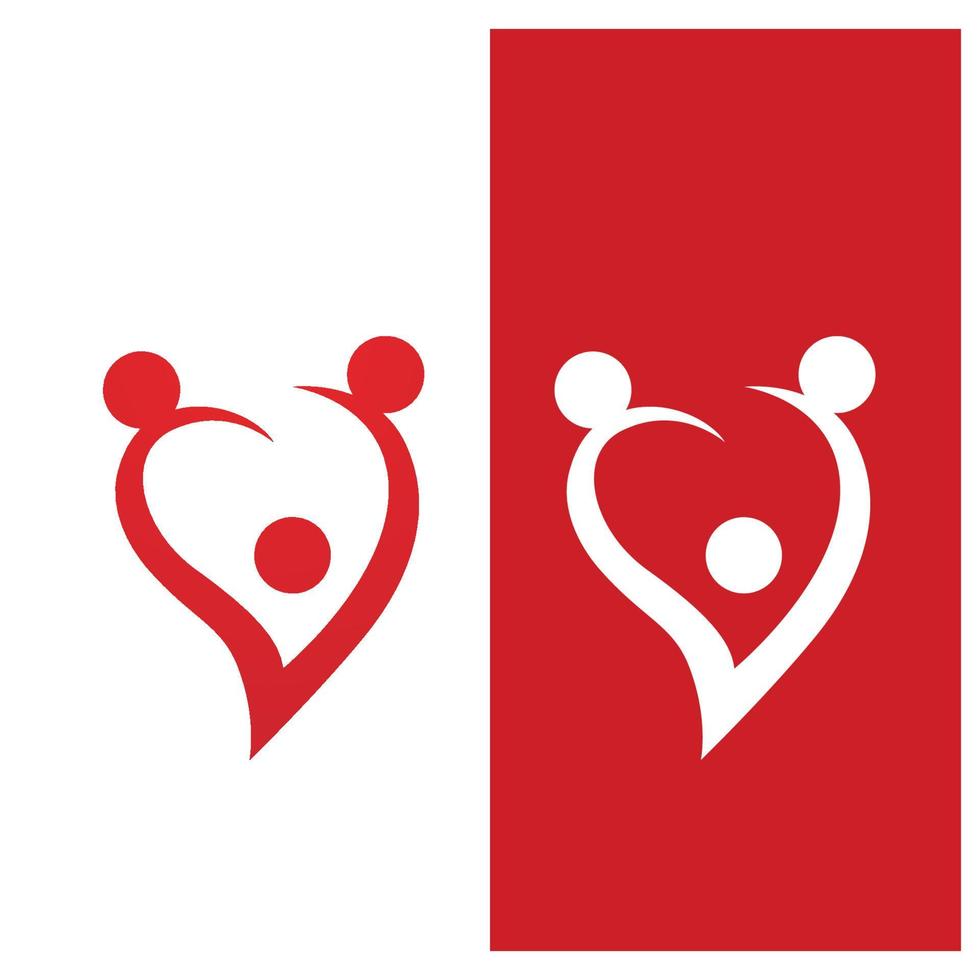 vetor do logotipo do amor com a família