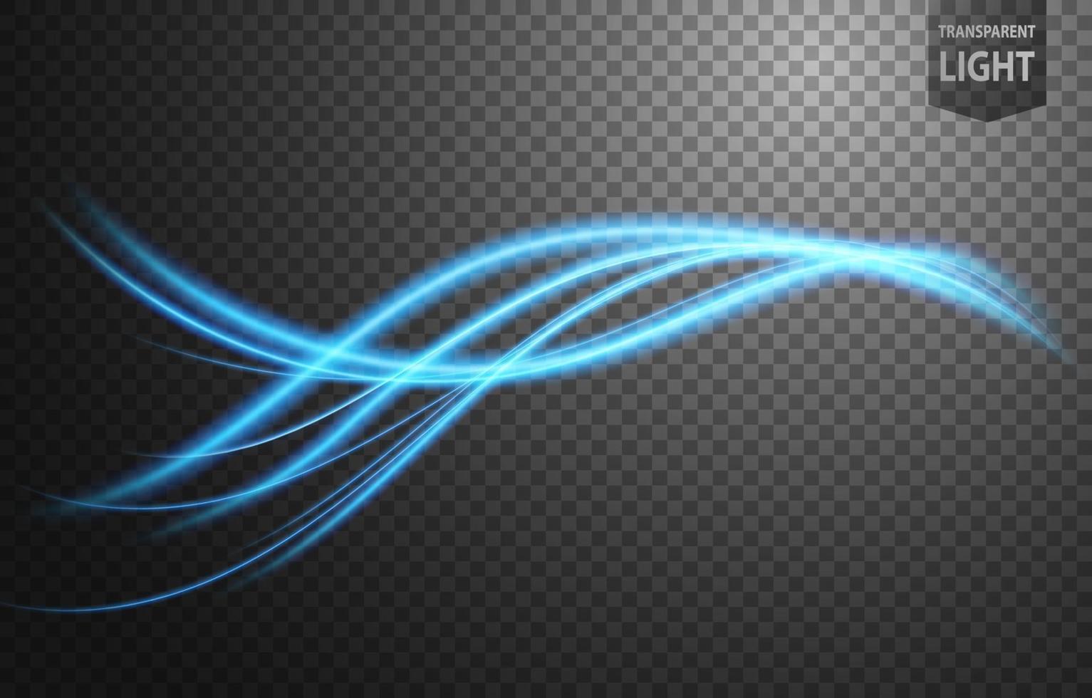 linha de luz ondulada azul abstrata com fundo transparente, isolada e fácil de editar. ilustração vetorial vetor