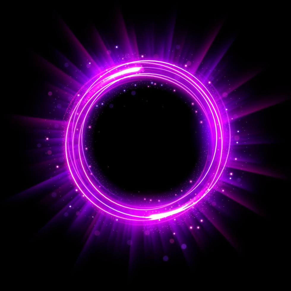 círculo brilhante abstrato, elegante anel de luz iluminado. ilustração vetorial vetor