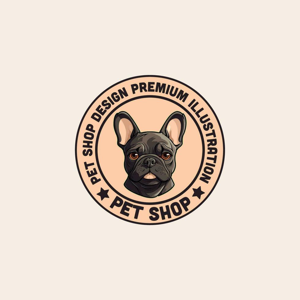 francês buldogue mascote logotipo Projeto modelo vetor ícone ilustração. francês buldogue símbolo