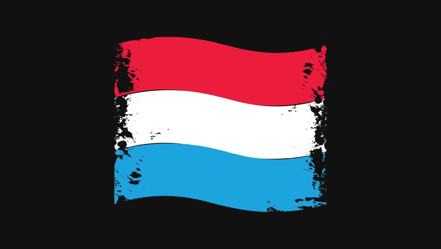 escova pintada transparente com bandeira do luxemburgo vetor