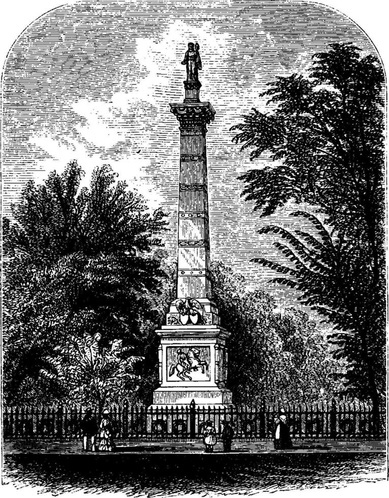 Pulaski monumento, vintage ilustração vetor